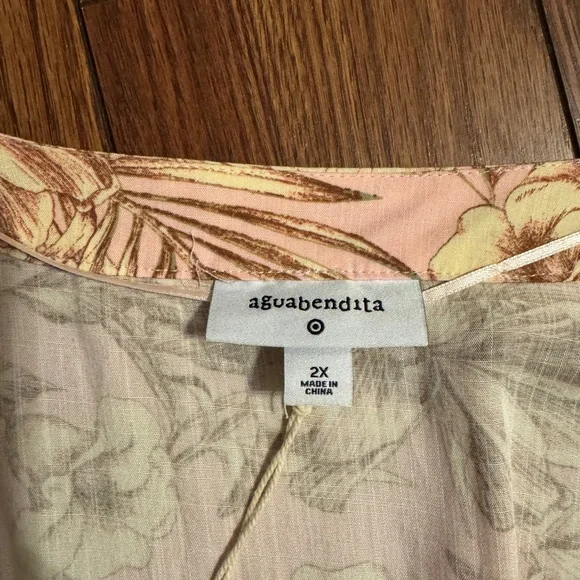 Aguabendita Plus Size Floral Romper 2x - Picture 3 of 5